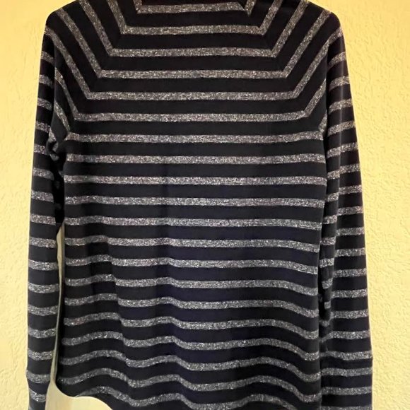 Women's Sonoma, size medium. navy with shiny silver stripes. - Picture 2 of 4